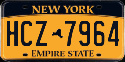 NY license plate HCZ7964