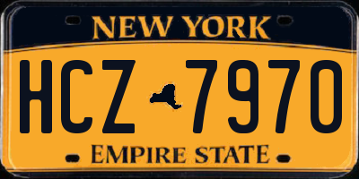 NY license plate HCZ7970