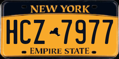 NY license plate HCZ7977