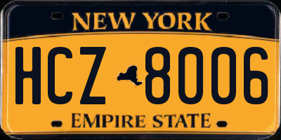 NY license plate HCZ8006