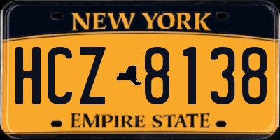 NY license plate HCZ8138