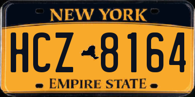 NY license plate HCZ8164