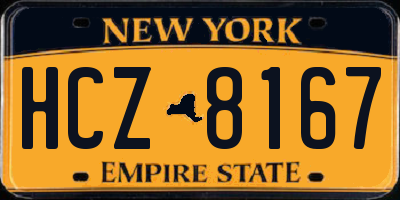 NY license plate HCZ8167