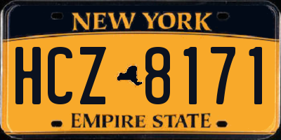 NY license plate HCZ8171