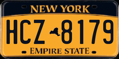 NY license plate HCZ8179
