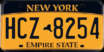 NY license plate HCZ8254