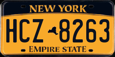 NY license plate HCZ8263