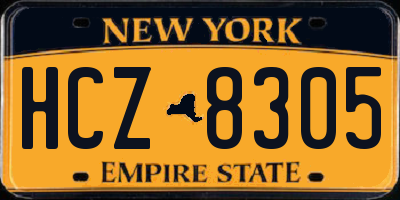 NY license plate HCZ8305