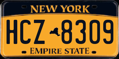 NY license plate HCZ8309