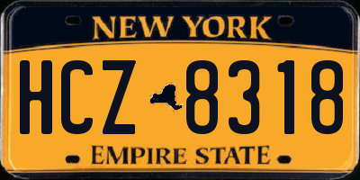 NY license plate HCZ8318