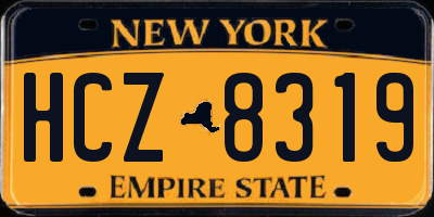 NY license plate HCZ8319