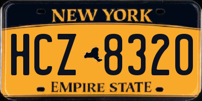 NY license plate HCZ8320