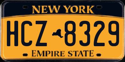 NY license plate HCZ8329