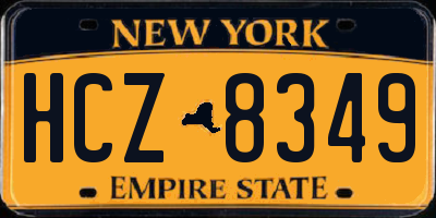 NY license plate HCZ8349