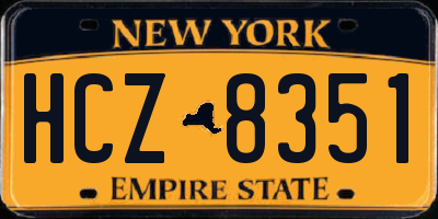 NY license plate HCZ8351
