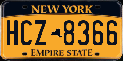 NY license plate HCZ8366