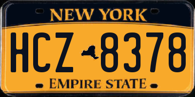 NY license plate HCZ8378