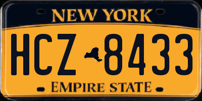 NY license plate HCZ8433