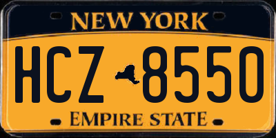 NY license plate HCZ8550