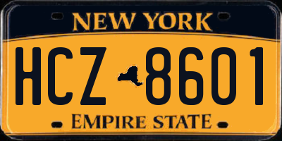 NY license plate HCZ8601