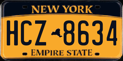 NY license plate HCZ8634