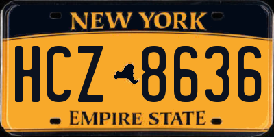 NY license plate HCZ8636