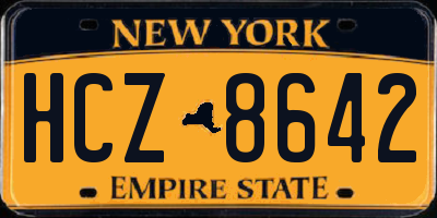 NY license plate HCZ8642