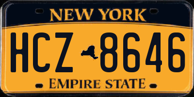 NY license plate HCZ8646