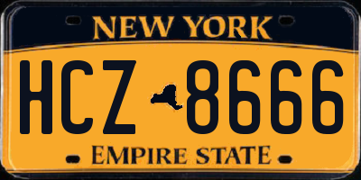 NY license plate HCZ8666