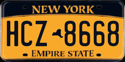 NY license plate HCZ8668