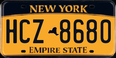 NY license plate HCZ8680