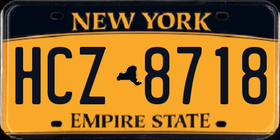 NY license plate HCZ8718