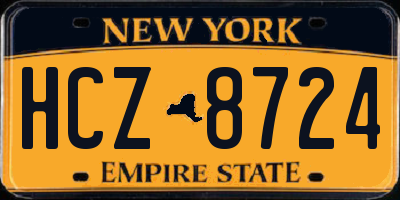 NY license plate HCZ8724