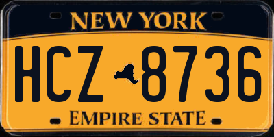NY license plate HCZ8736