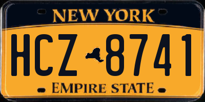 NY license plate HCZ8741