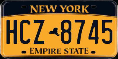 NY license plate HCZ8745
