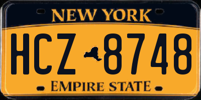 NY license plate HCZ8748