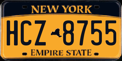 NY license plate HCZ8755