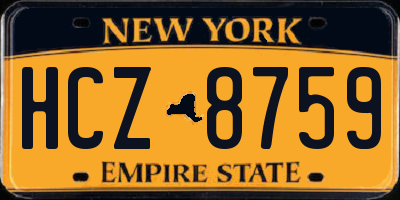 NY license plate HCZ8759