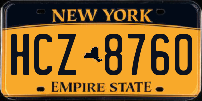 NY license plate HCZ8760