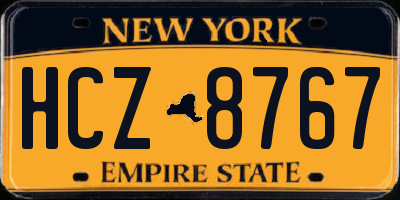 NY license plate HCZ8767