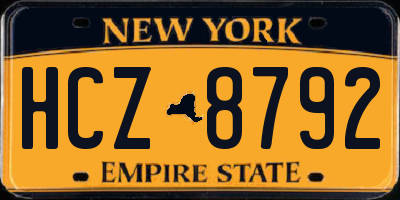 NY license plate HCZ8792