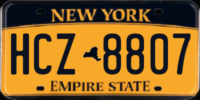 NY license plate HCZ8807