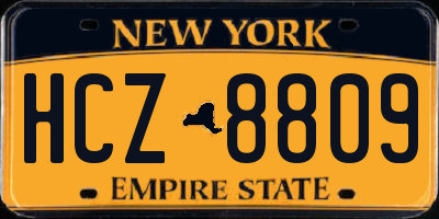 NY license plate HCZ8809
