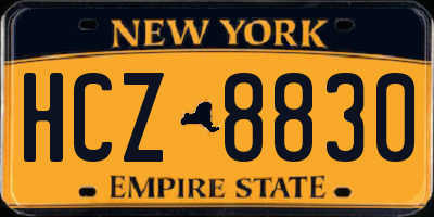 NY license plate HCZ8830