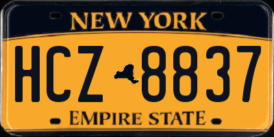 NY license plate HCZ8837