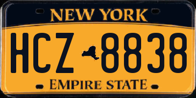 NY license plate HCZ8838