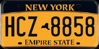 NY license plate HCZ8858