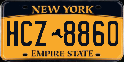 NY license plate HCZ8860