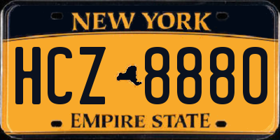 NY license plate HCZ8880